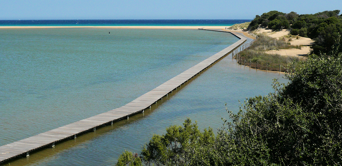 Etang de Su Giudeu - Accès piétonnier à la plage